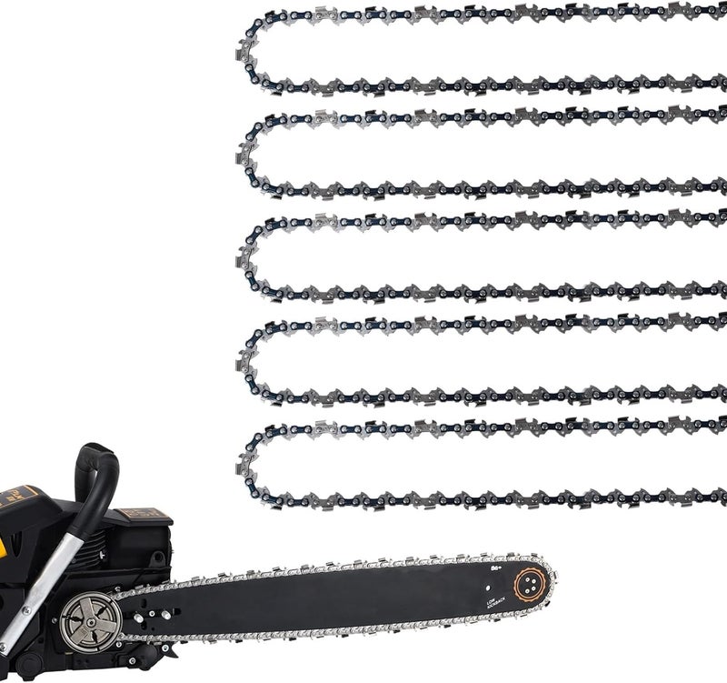 GSSHBR 5 Pack 18 Inch Chainsaw Chain 72 Drive Links .050" Gauge, .325" Pitch Replacement Chains Compatible with Husqvarna, Dolmar, Jonsered and More - Image 1